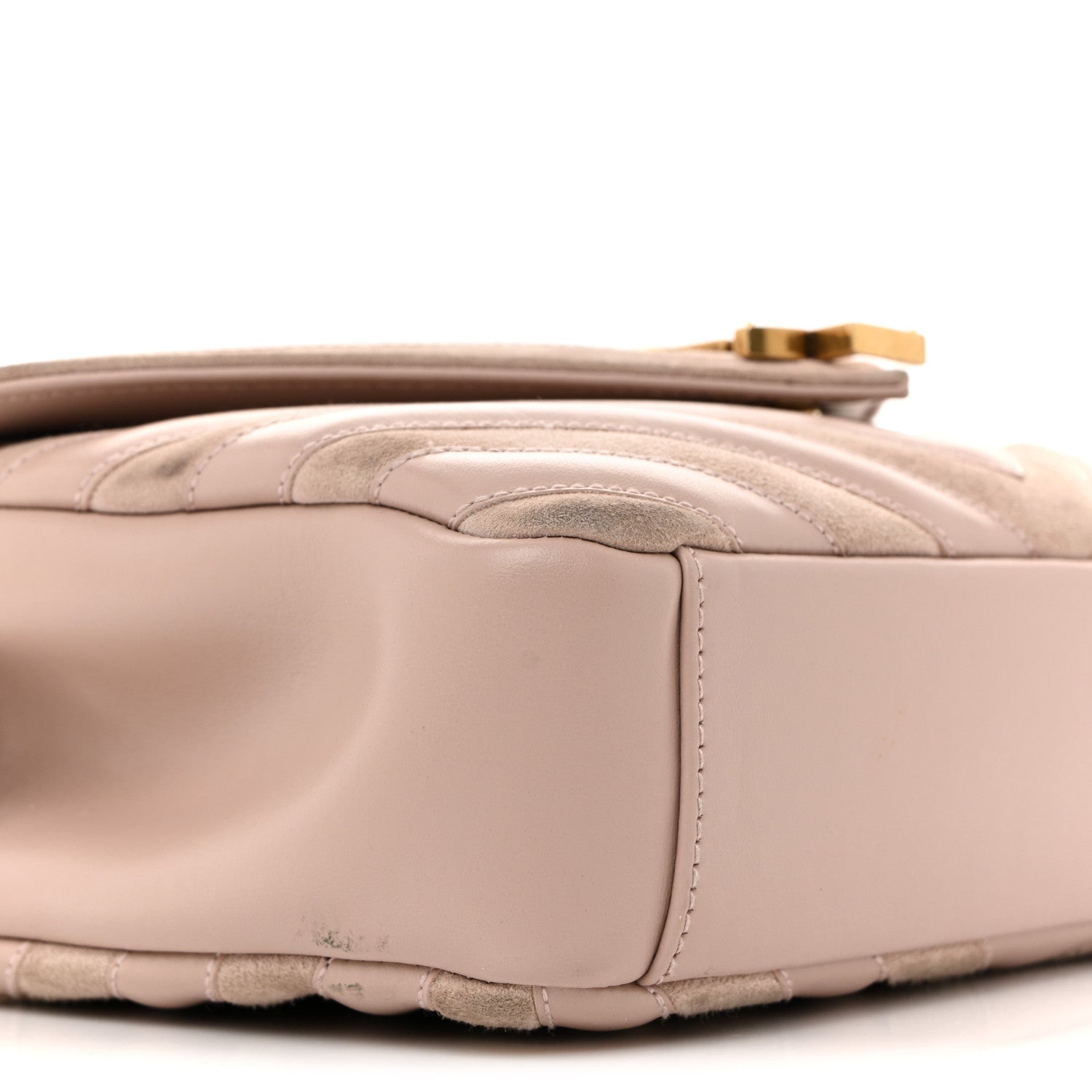 Saint Laurent Calfskin Suede Matelasse Chevron Medium Monogram College Bag Rose Poudre 9 of 16