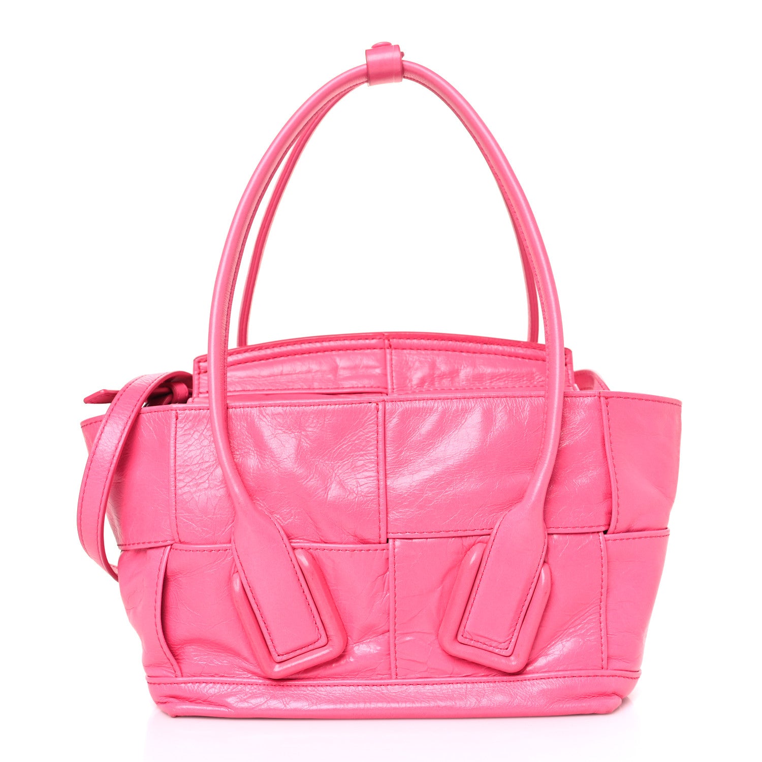 Bottega Veneta Paper Calfskin Maxi Intrecciato Mini Arco Pink 1 of 10