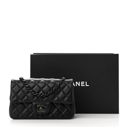 Chanel Lambskin Quilted Mini Rectangular Flap So Black 11 of 11