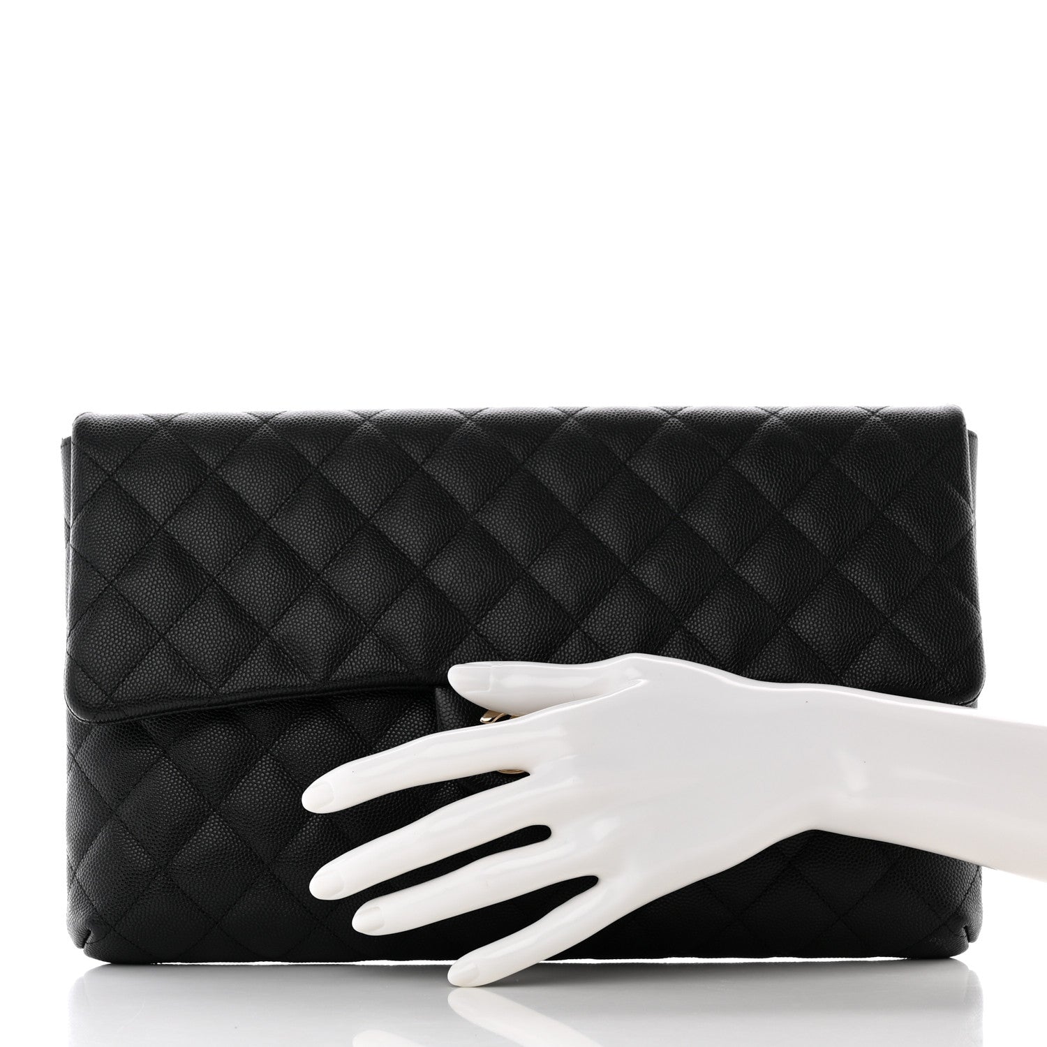 Chanel Caviar Quilted Flap Clutch Black 2 of 17