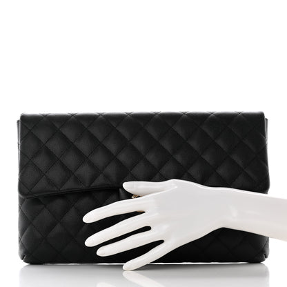 Chanel Caviar Quilted Flap Clutch Black 2 of 17
