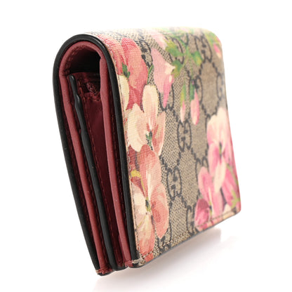 Gucci GG Supreme Monogram Blooms Card Case Wallet Beige Multicolor Dry Rose 3 of 7