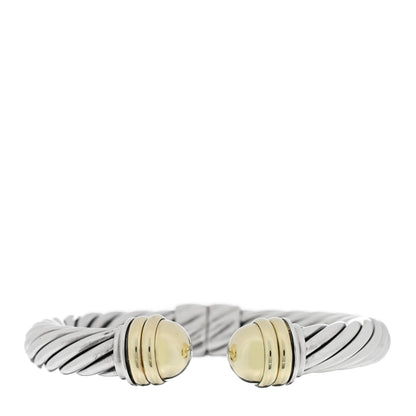 David Yurman DAVID YURMAN Sterling Silver 14K Yellow Gold 10mm Cable Classics Hinged Bracelet 1 of 3
