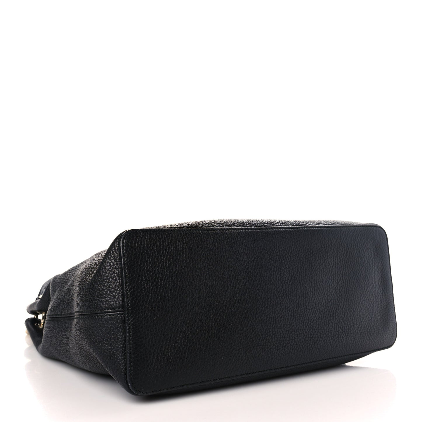 Pebbled Calfskin Large Soho Hobo Black