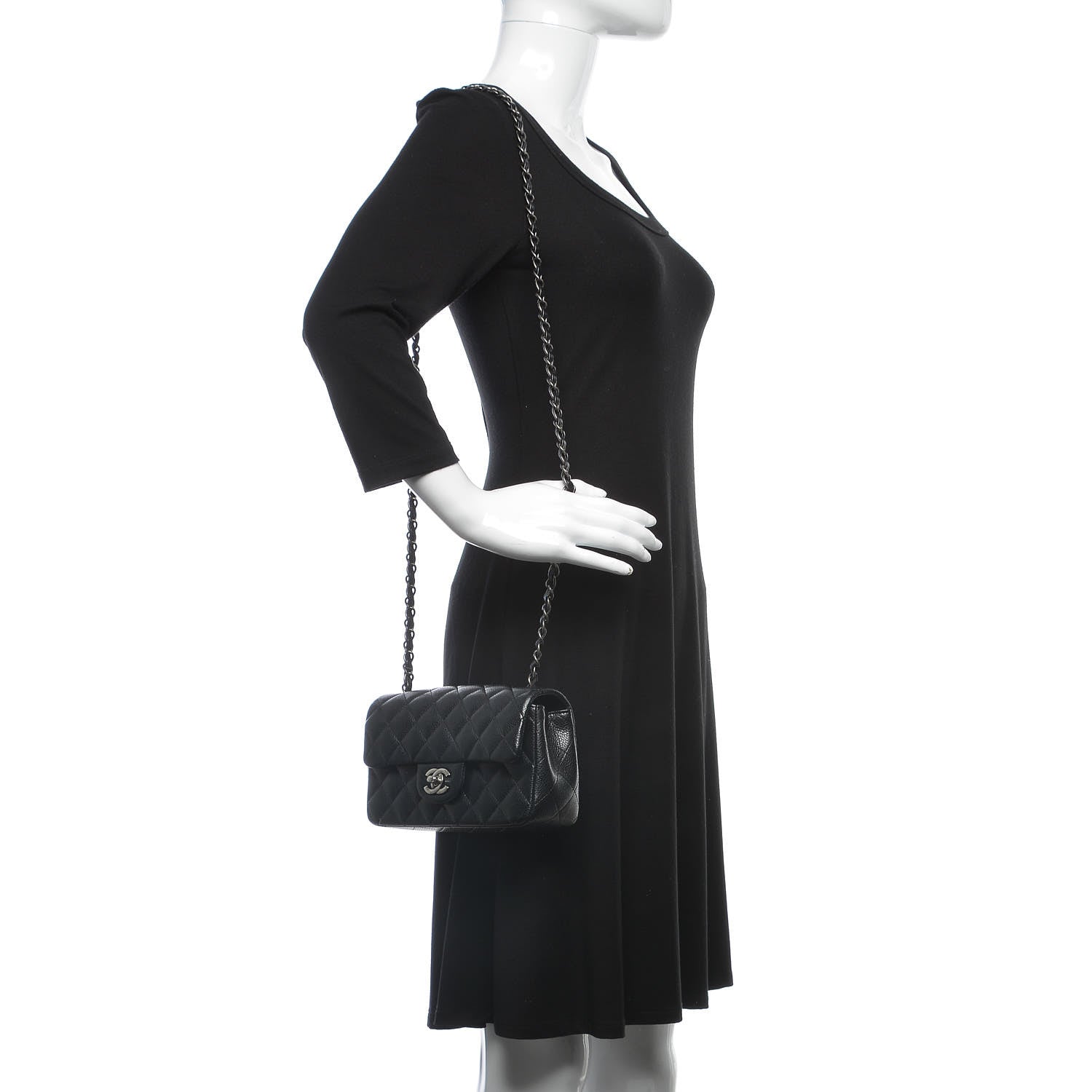 Chanel Caviar Quilted Mini Rectangular Flap Black 2 of 8