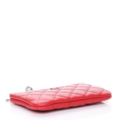 Chanel Lambskin Small Ground Control Cosmetic Case Dark Red 4 of 8