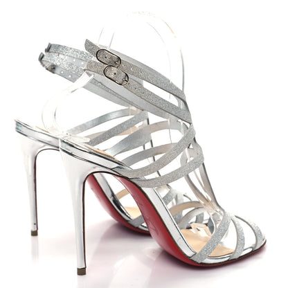 Christian Louboutin Glitter Renee 100 Sandals 36.5 Silver 9 of 18