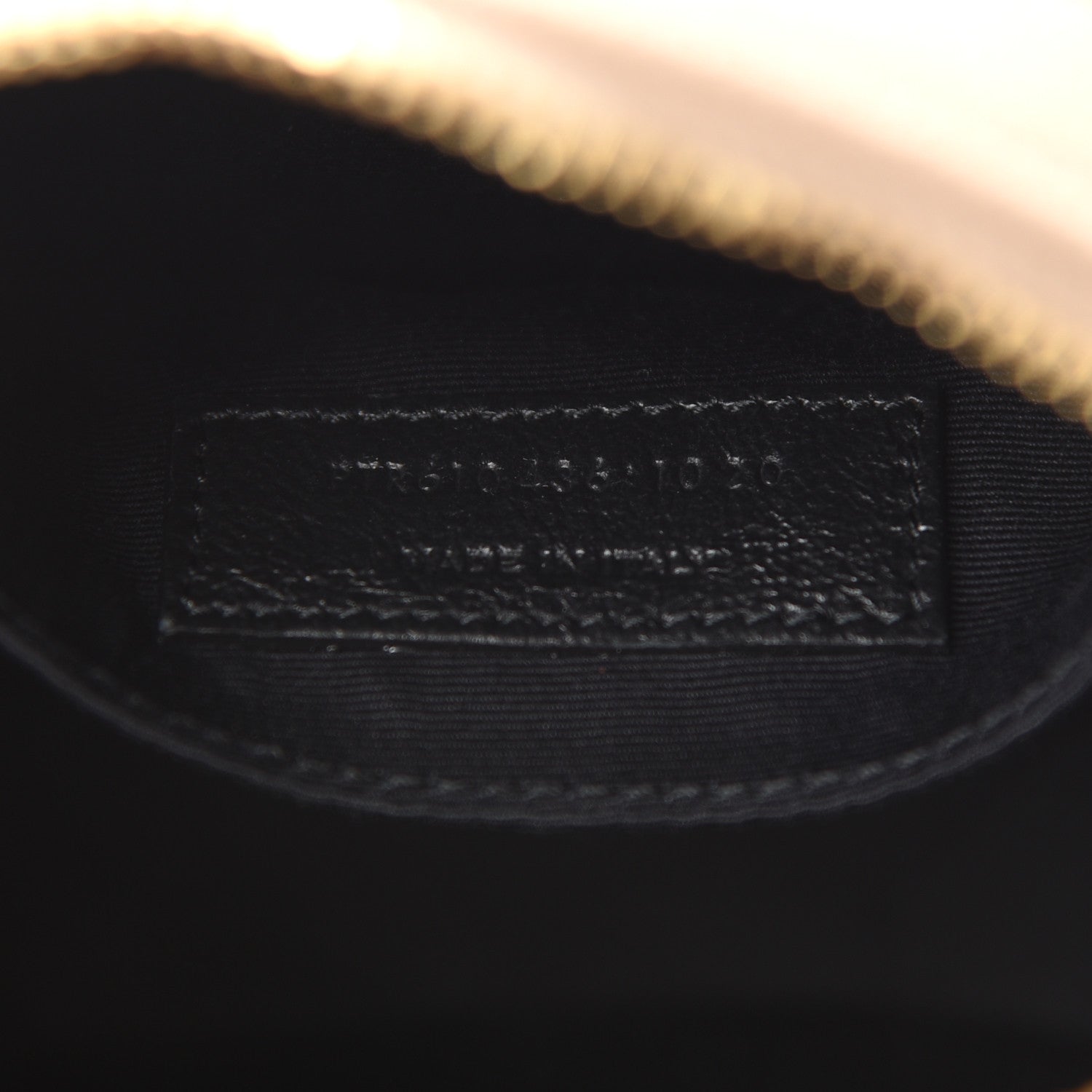 Saint Laurent Grain De Poudre Matelasse Chevron Quilted Round Vinyle Camera Bag Gold Sand 7 of 9