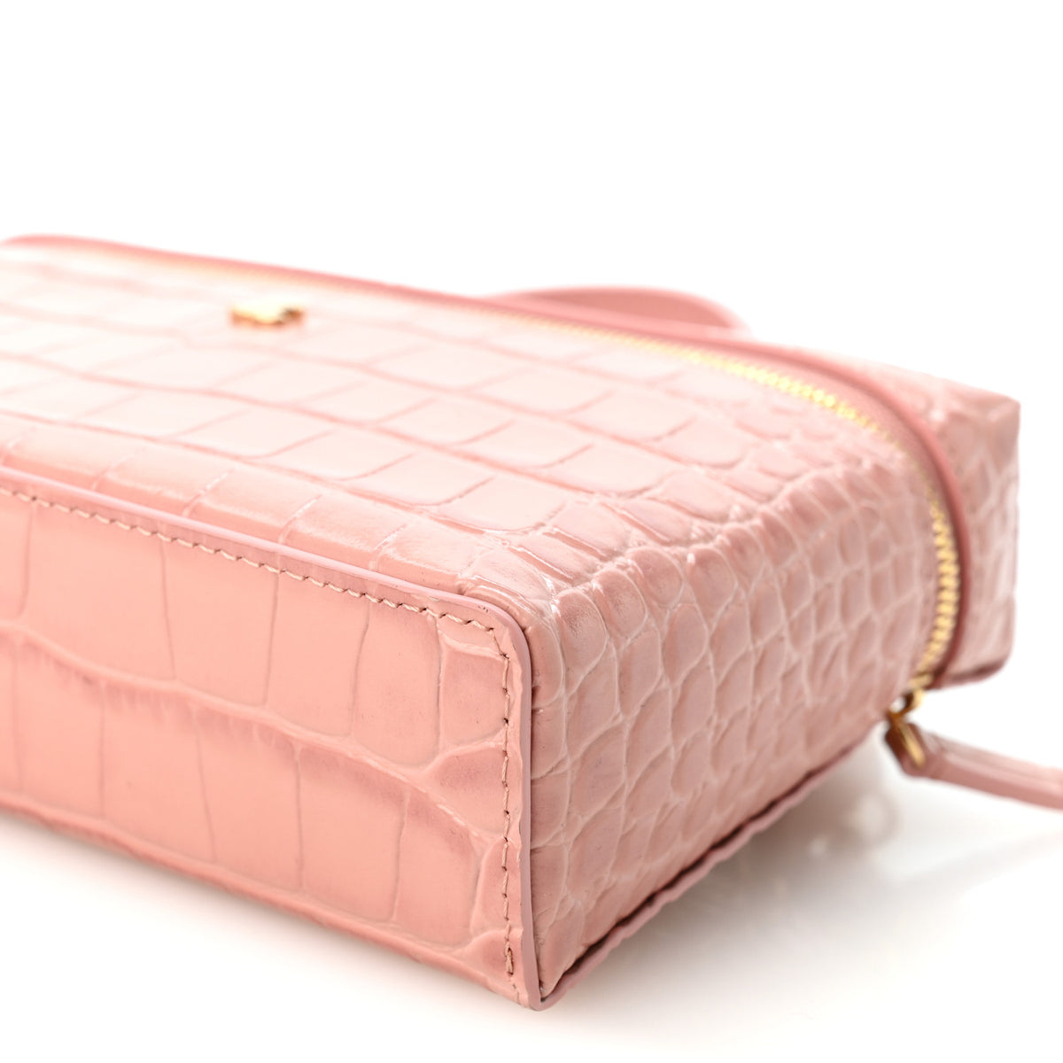 Chanel Calfskin Crocodile Embossed Crococo Exoticoco Vanity With Chain Light Pink 10 of 10