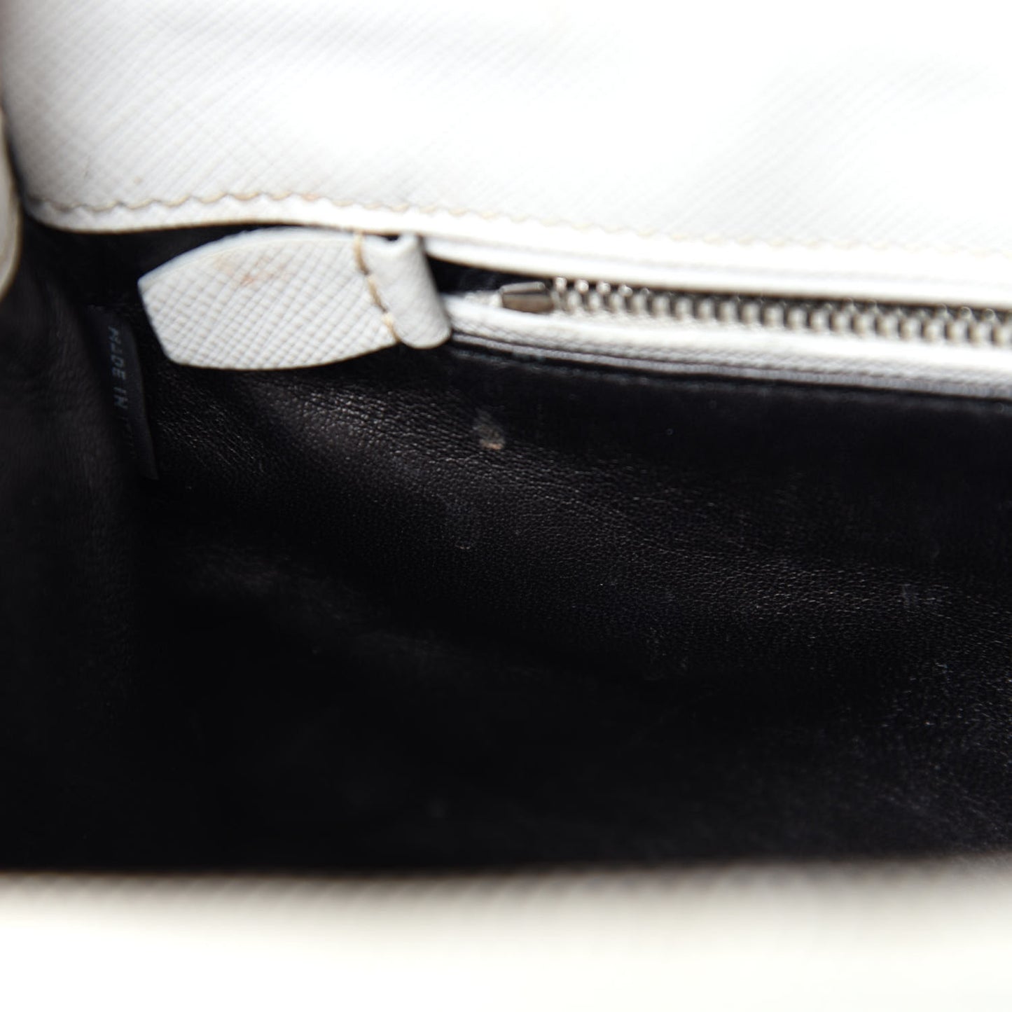 Saffiano Small Galleria Double Zip Tote Talco Black