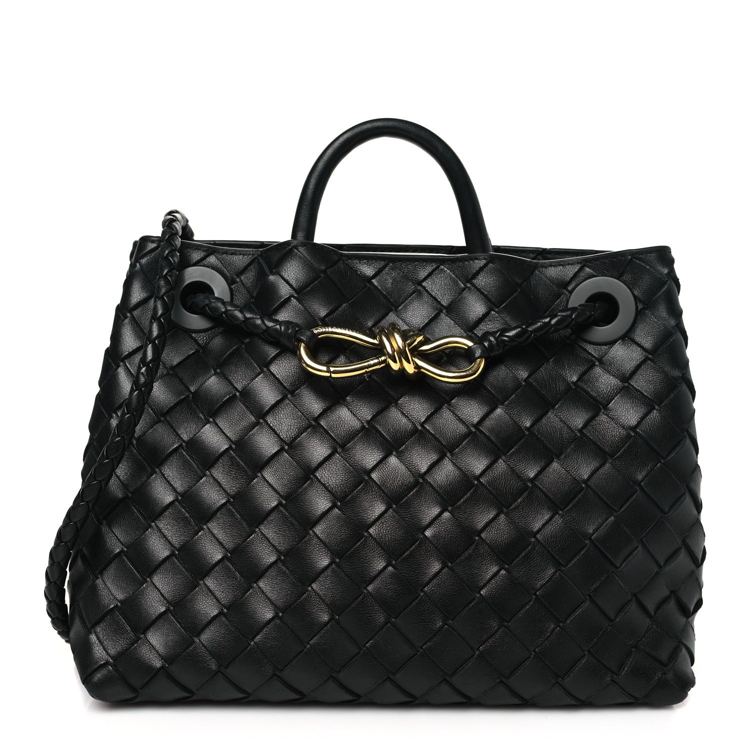 Bottega Veneta Nappa Intrecciato Small Andiamo Shoulder Bag Black 1 of 9