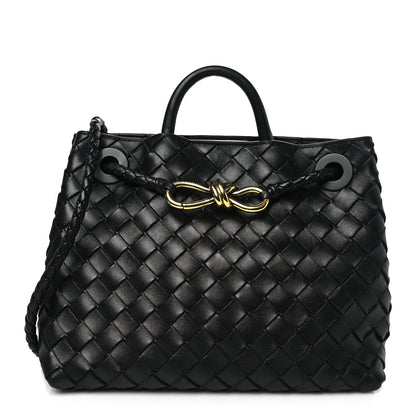 Bottega Veneta Nappa Intrecciato Small Andiamo Shoulder Bag Black 1 of 9