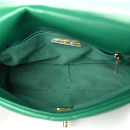 Chanel Lambskin Quilted Medium Chanel 19 Flap Green 5 of 10
