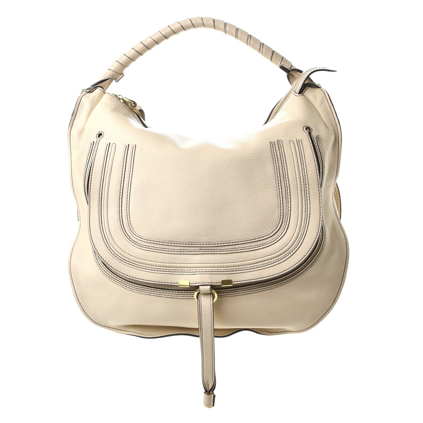 Calfskin Large Marcie Hobo Porcelain
