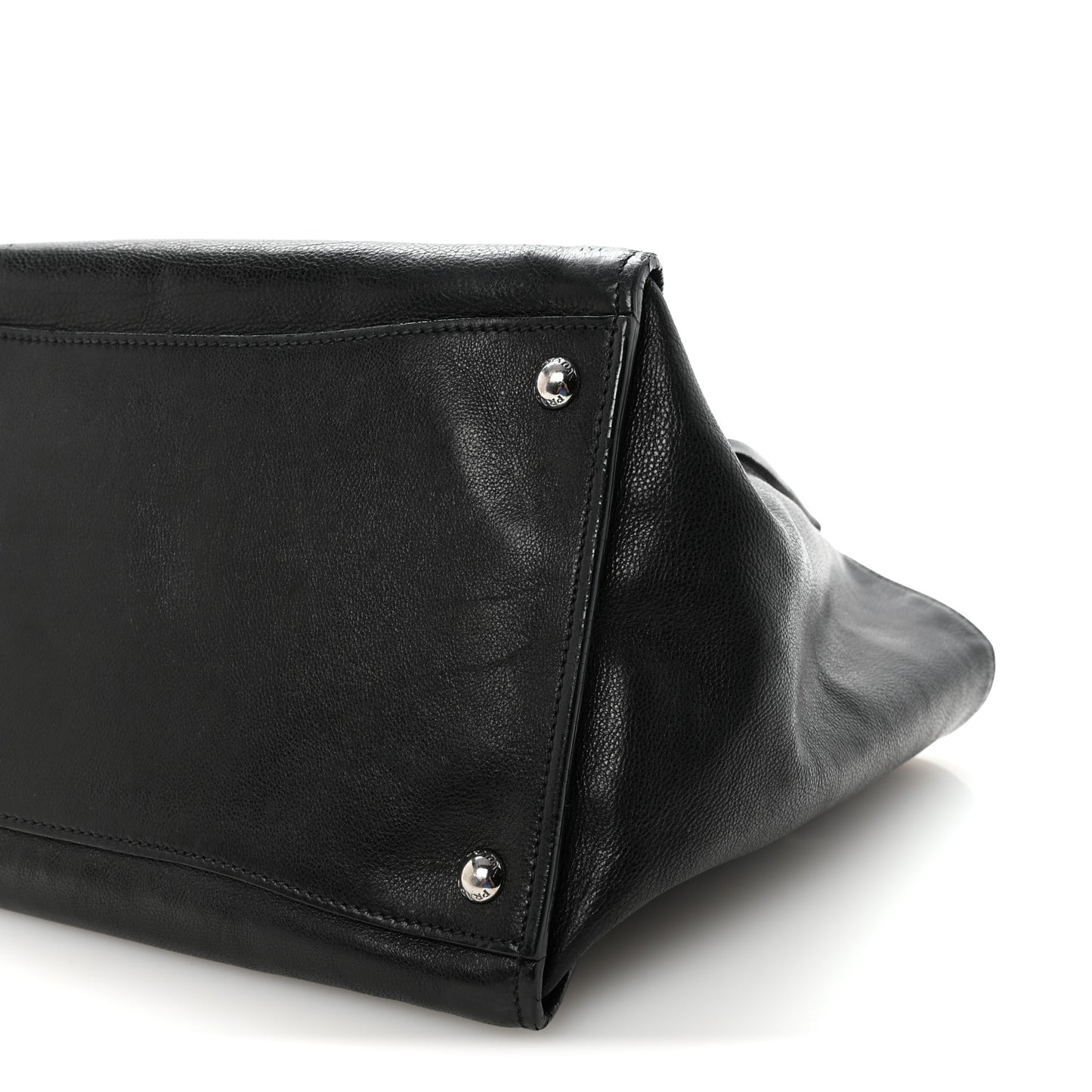 Glace Calf Twin Pocket Tote Black