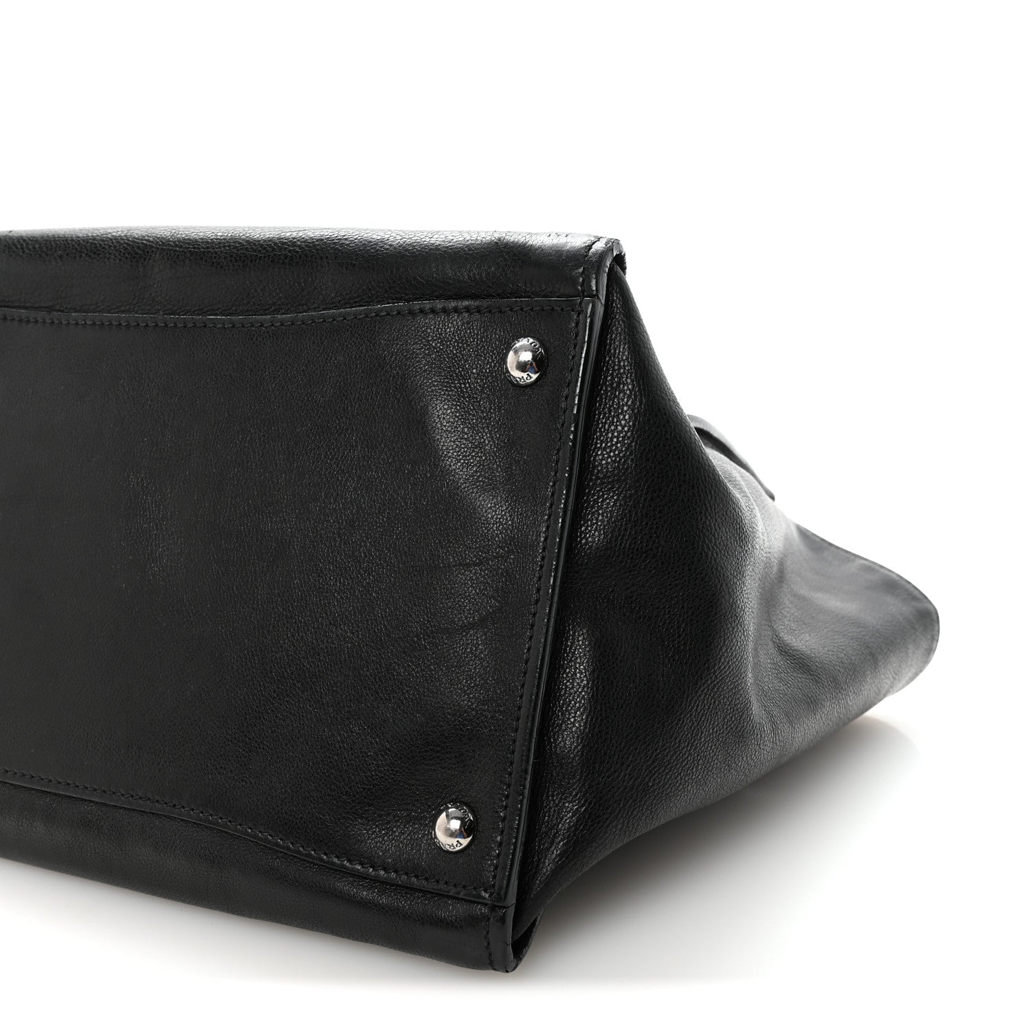 Prada Glace Calf Twin Pocket Tote Black 9 of 9