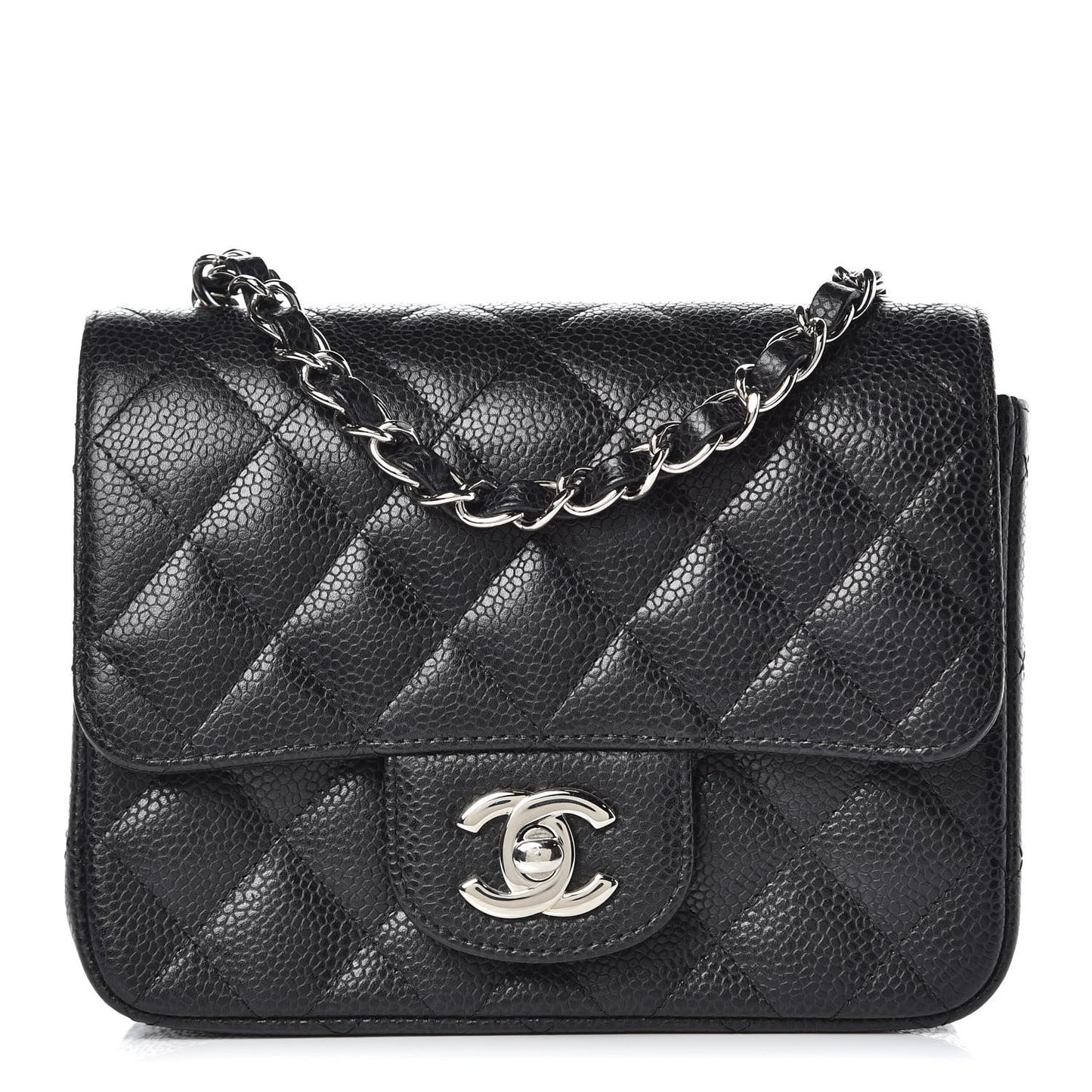 Caviar Quilted Mini Square Flap Black