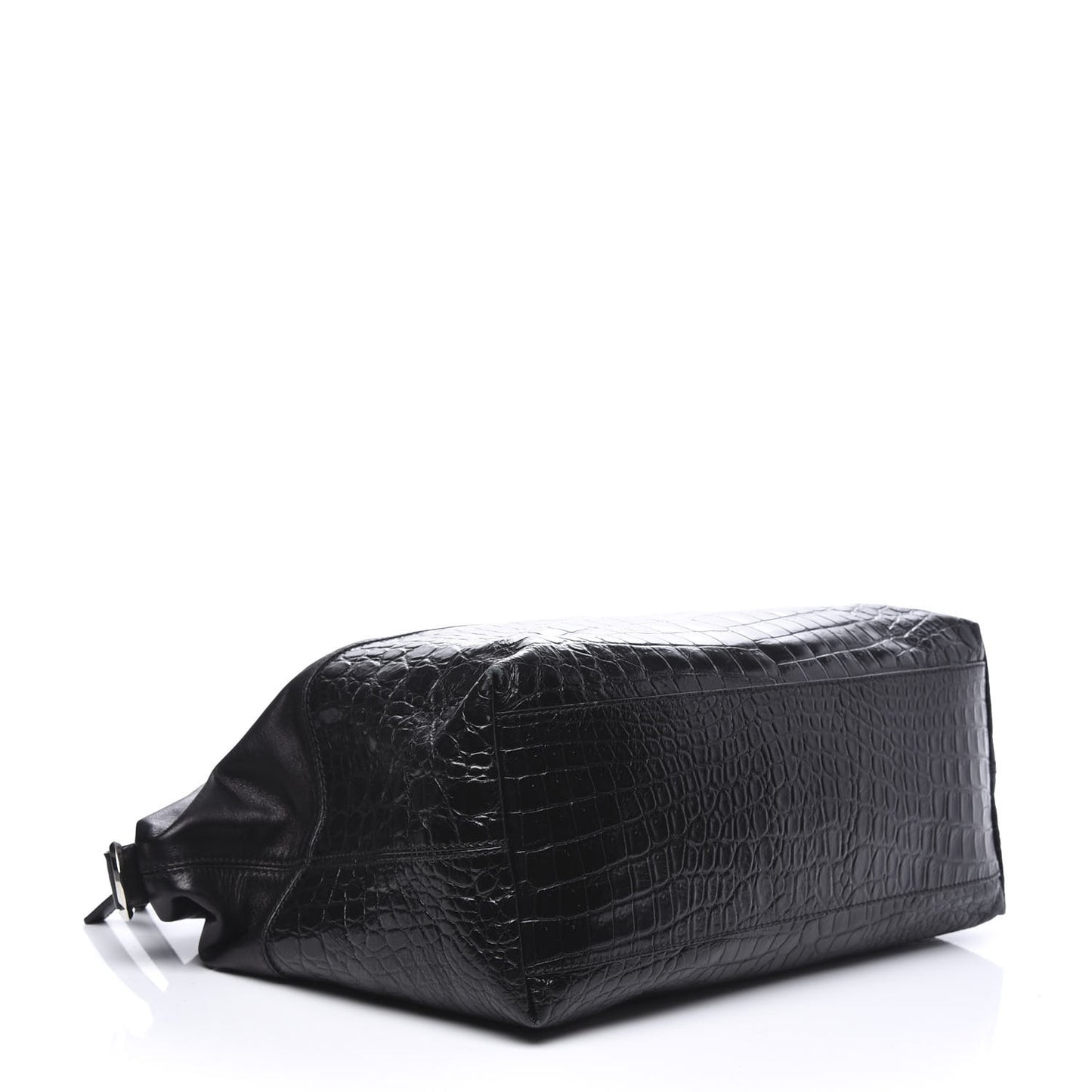 Calfskin Crocodile Embossed Medium Nightingale Black