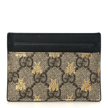 Gucci GG Supreme Monogram Bees Card Holder Black 1 of 6