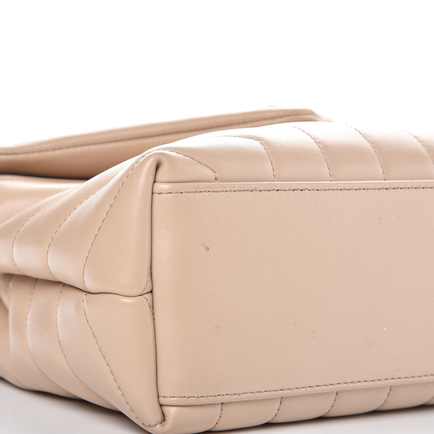 Calfskin Y Quilted Monogram Small Loulou Chain Satchel Nude Powder