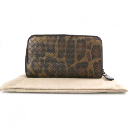 Bottega Veneta Nappa Leopard Print Intrecciato Zip Around Wallet 2 of 9