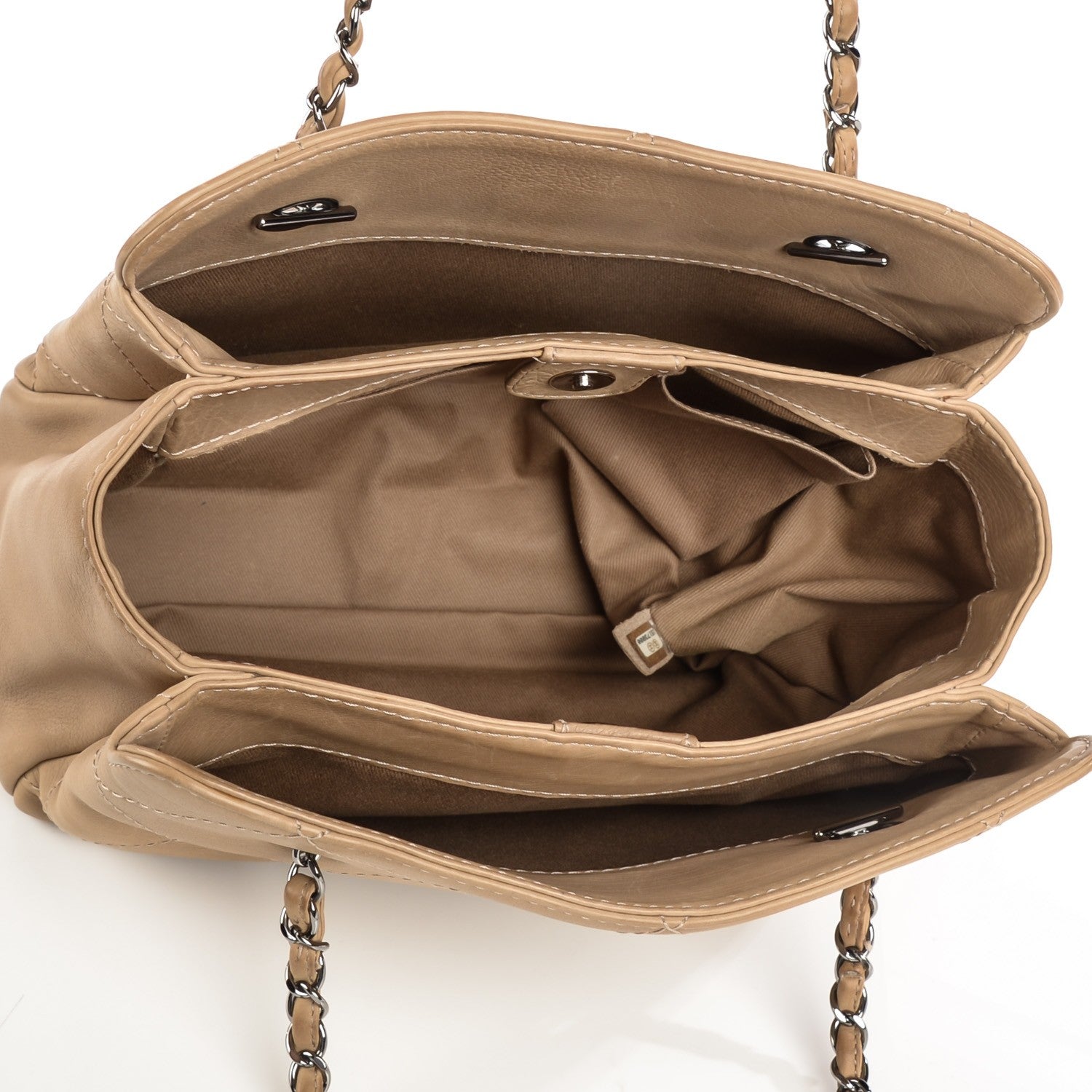 Chanel Washed Calfskin Large Hamptons Shopping Tote Beige 5 of 11