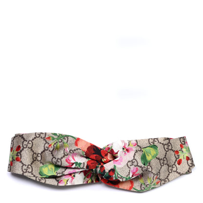Gucci Silk Monogram Blooms Print Headband Antique Rose 1 of 6