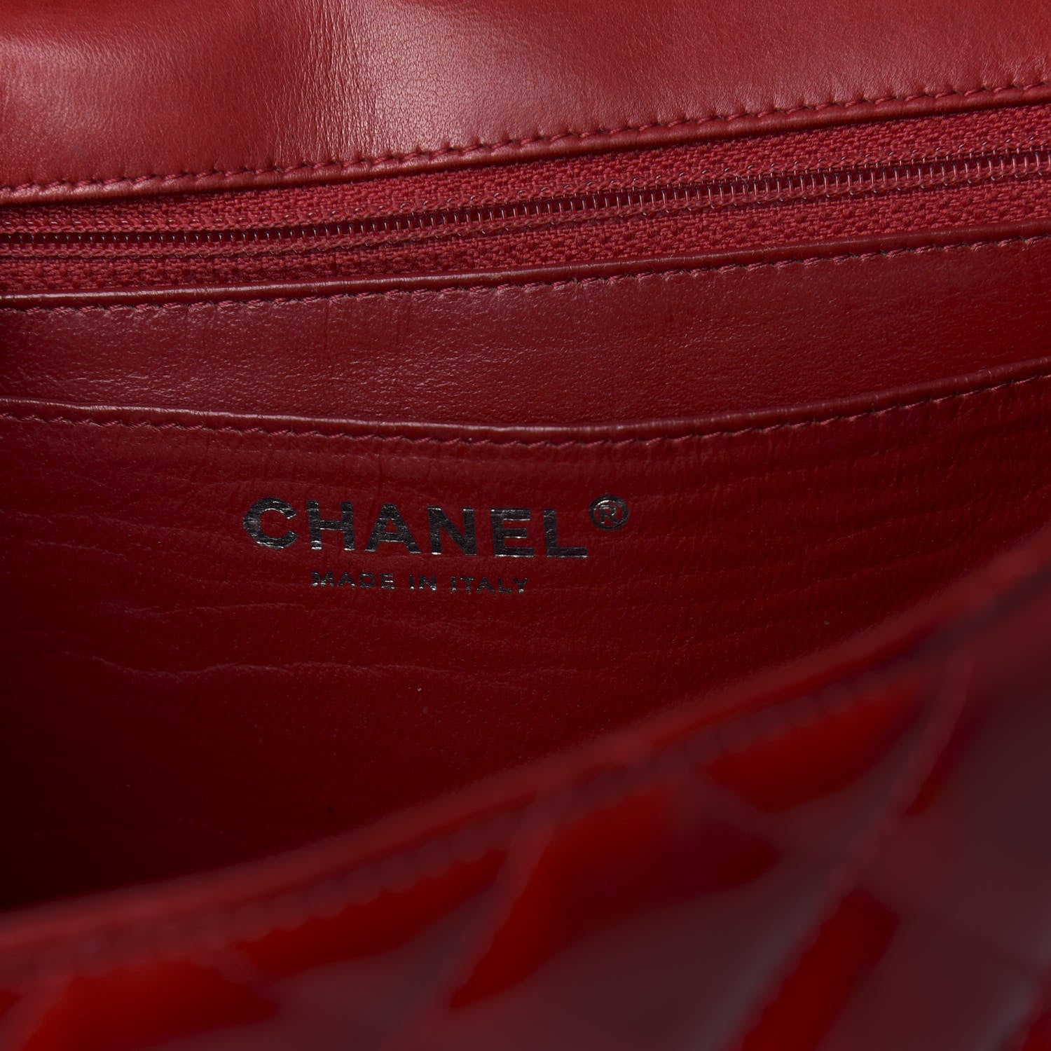 Chanel Patent Quilted Jumbo Single Flap Red 8 of 14