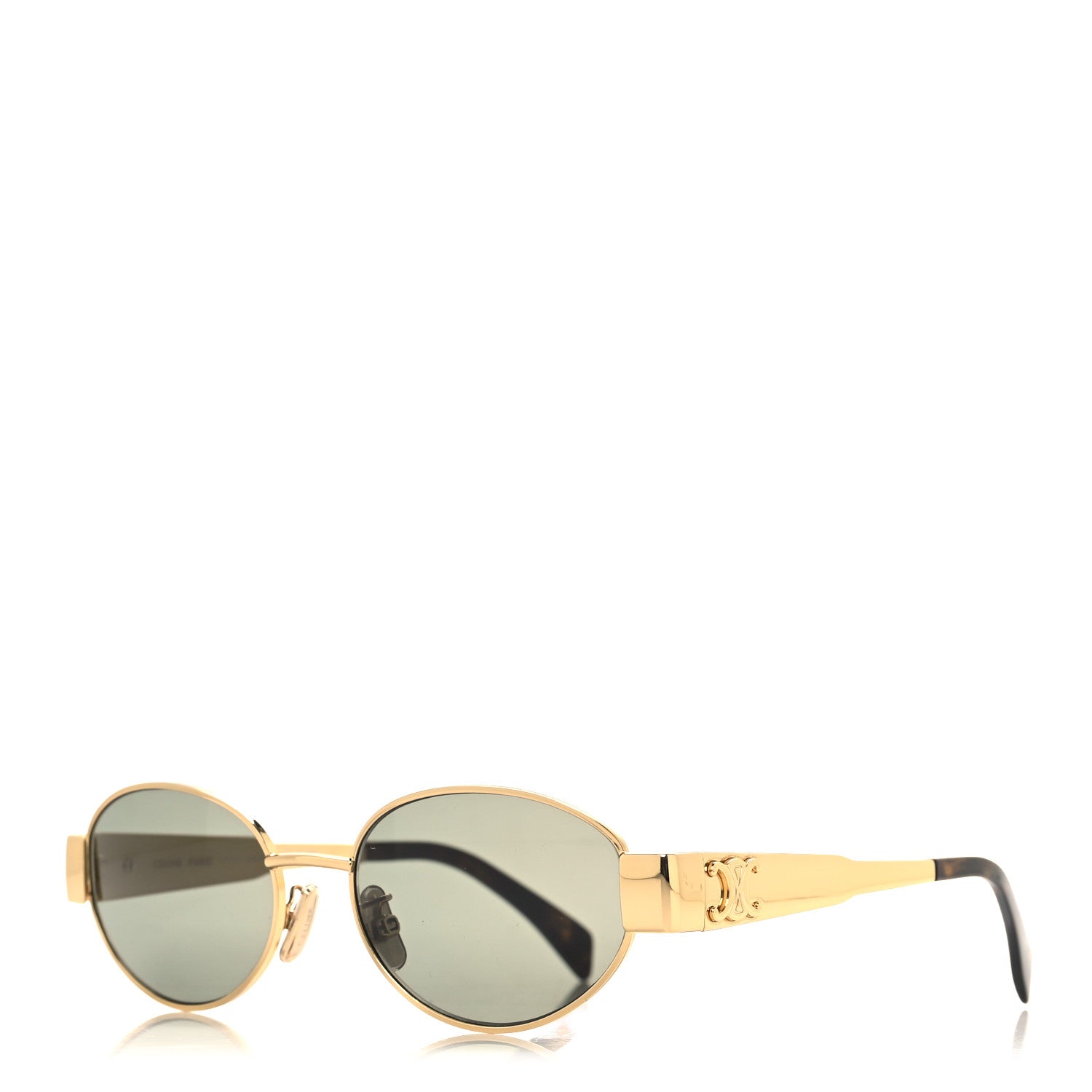 Celine Metal Triomphe 01 Sunglasses CL40235U Gold Green 1 of 7