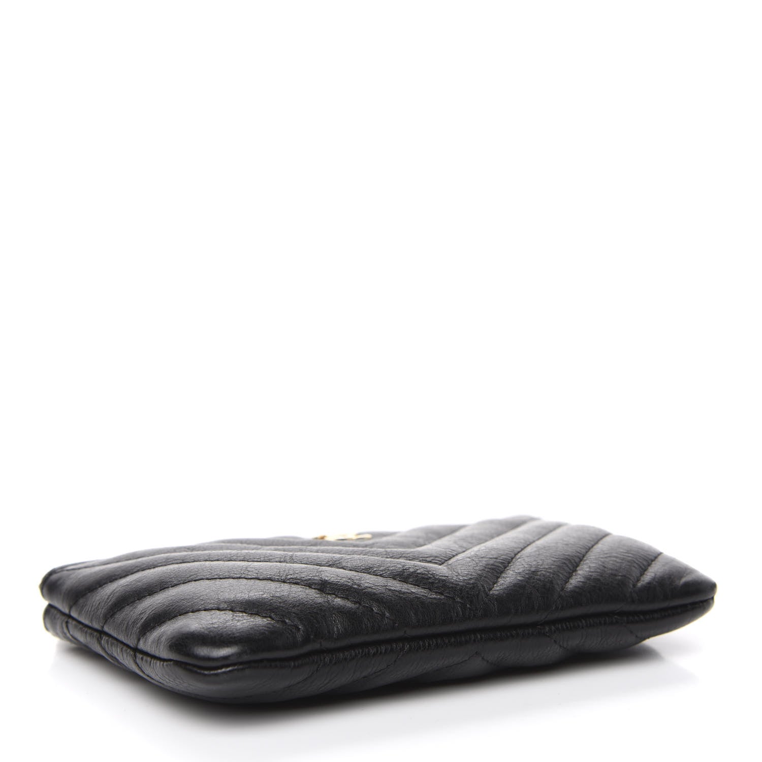 Chanel Crumpled Calfskin Chevron Quilted Small Cosmetic Case Black 4 of 8