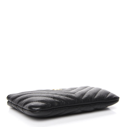 Chanel Crumpled Calfskin Chevron Quilted Small Cosmetic Case Black 4 of 8