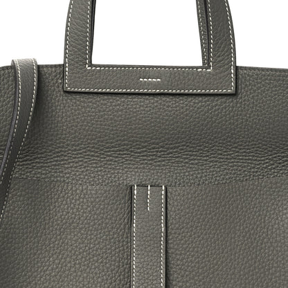 Hermes Taurillon Clemence Halzan 31 GM Gris Meyer 8 of 10