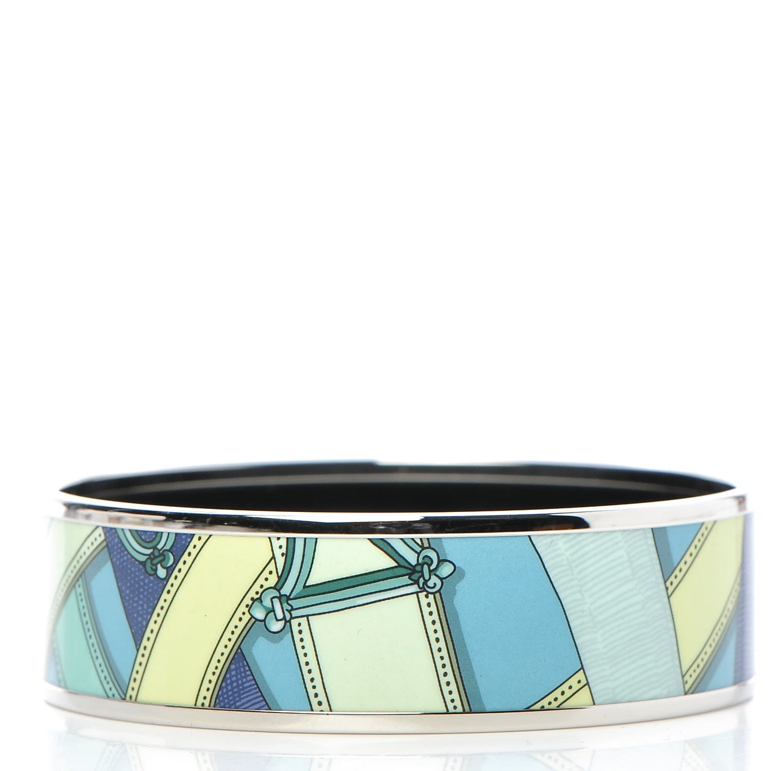 Hermes Enamel Printed Wide Cavalcadour Bracelet 62 1 of 6