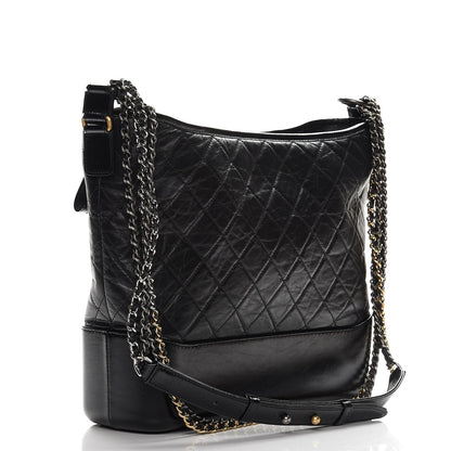 Chanel Aged Calfskin Quilted Large Gabrielle Hobo Black 3 of 8