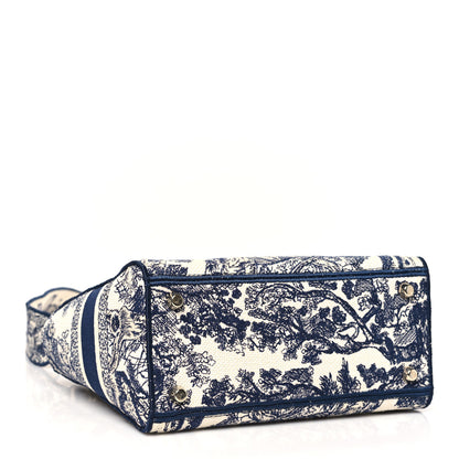 Christian Dior Canvas Toile De Jouy Embroidered Medium Lady D-Lite Navy 4 of 10