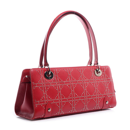 Christian Dior Lambskin Cannage Studded East West Lady Dior Red 3 of 7