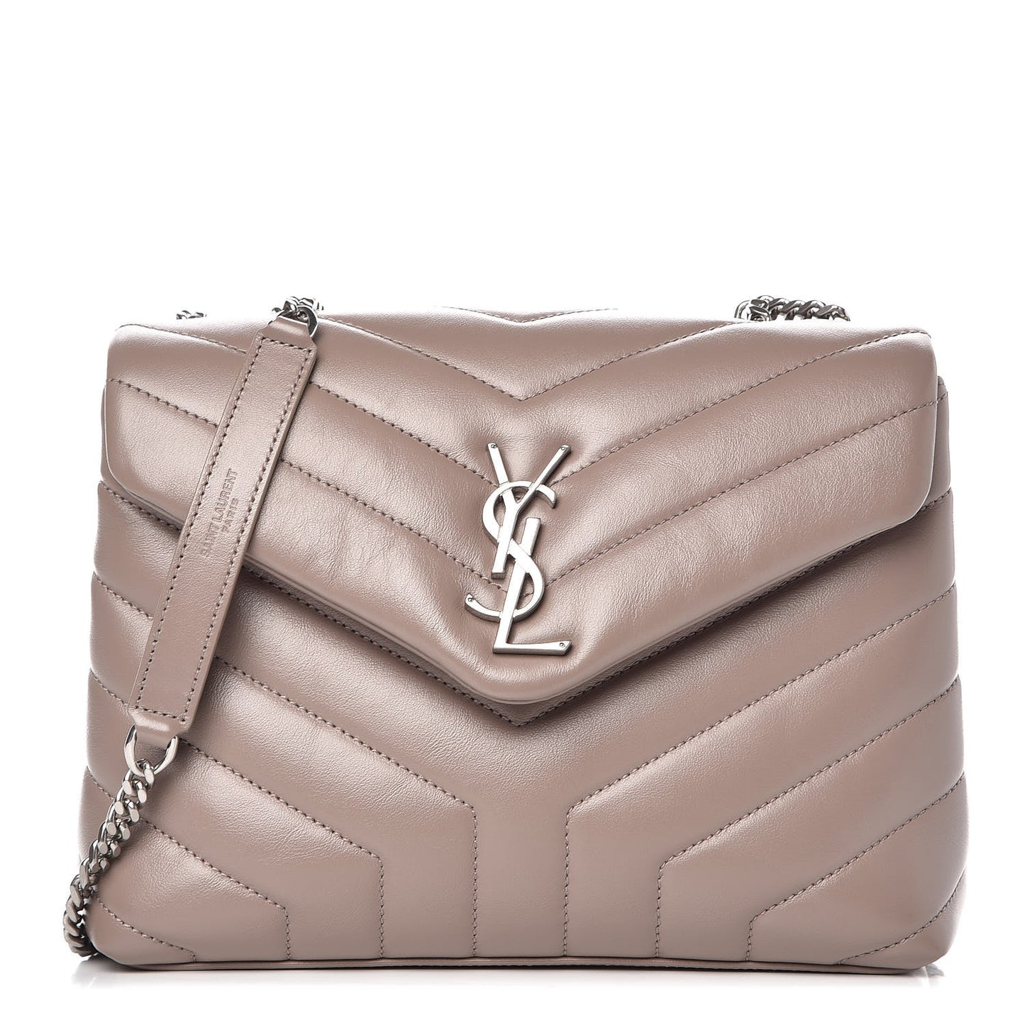 Calfskin Y Quilted Monogram Small Loulou Chain Satchel Mink