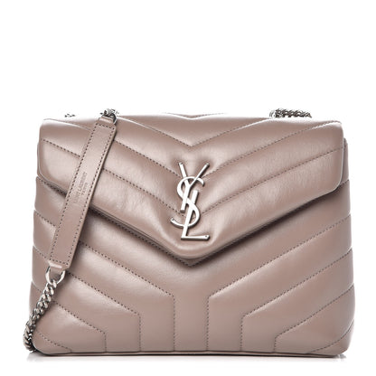 Saint Laurent Calfskin Y Quilted Monogram Small Loulou Chain Satchel Mink 1 of 9