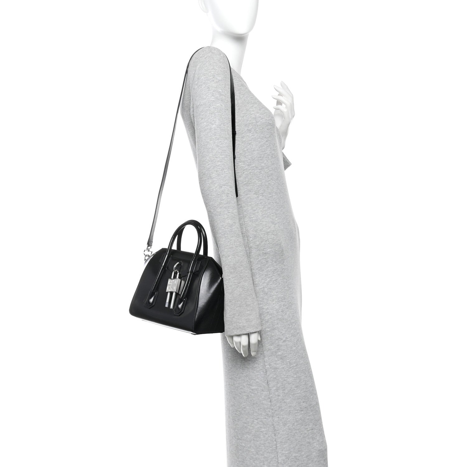 Givenchy Box Calfskin Mini Lock Antigona Shoulder Bag Black 2 of 10