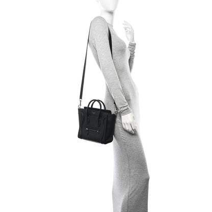 Celine Drummed Calfskin Nano Luggage Black 3 of 12