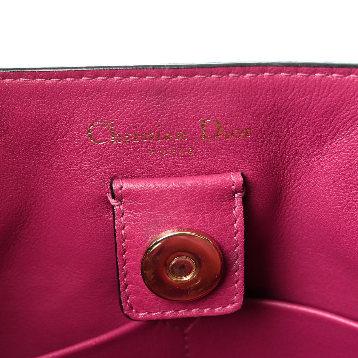 Christian Dior Bullcalf Medium Diorissimo Tote Black Rose Indien 6 of 10