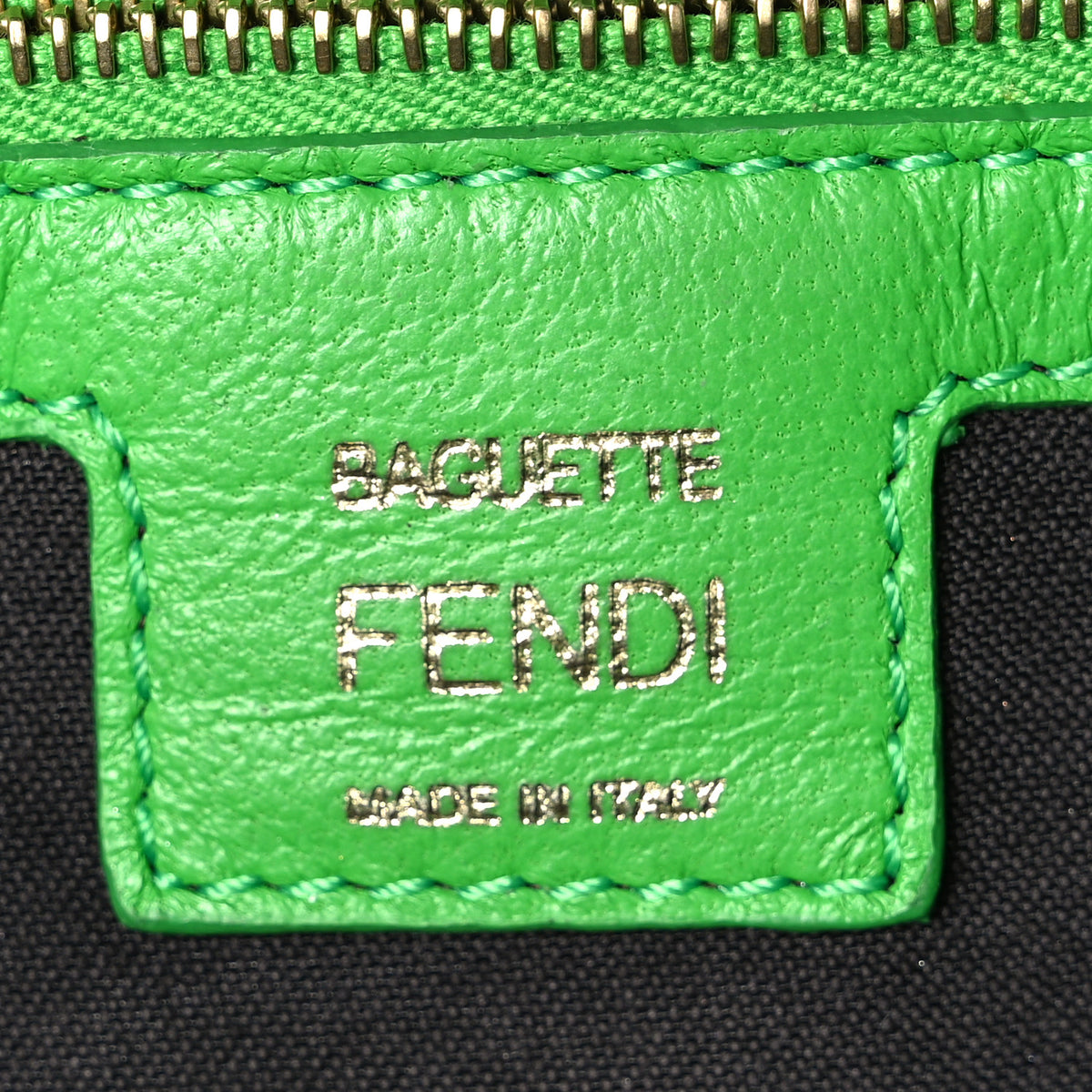 Fendi Nappa FF 1974 Embossed Baguette Tomatillo 6 of 11