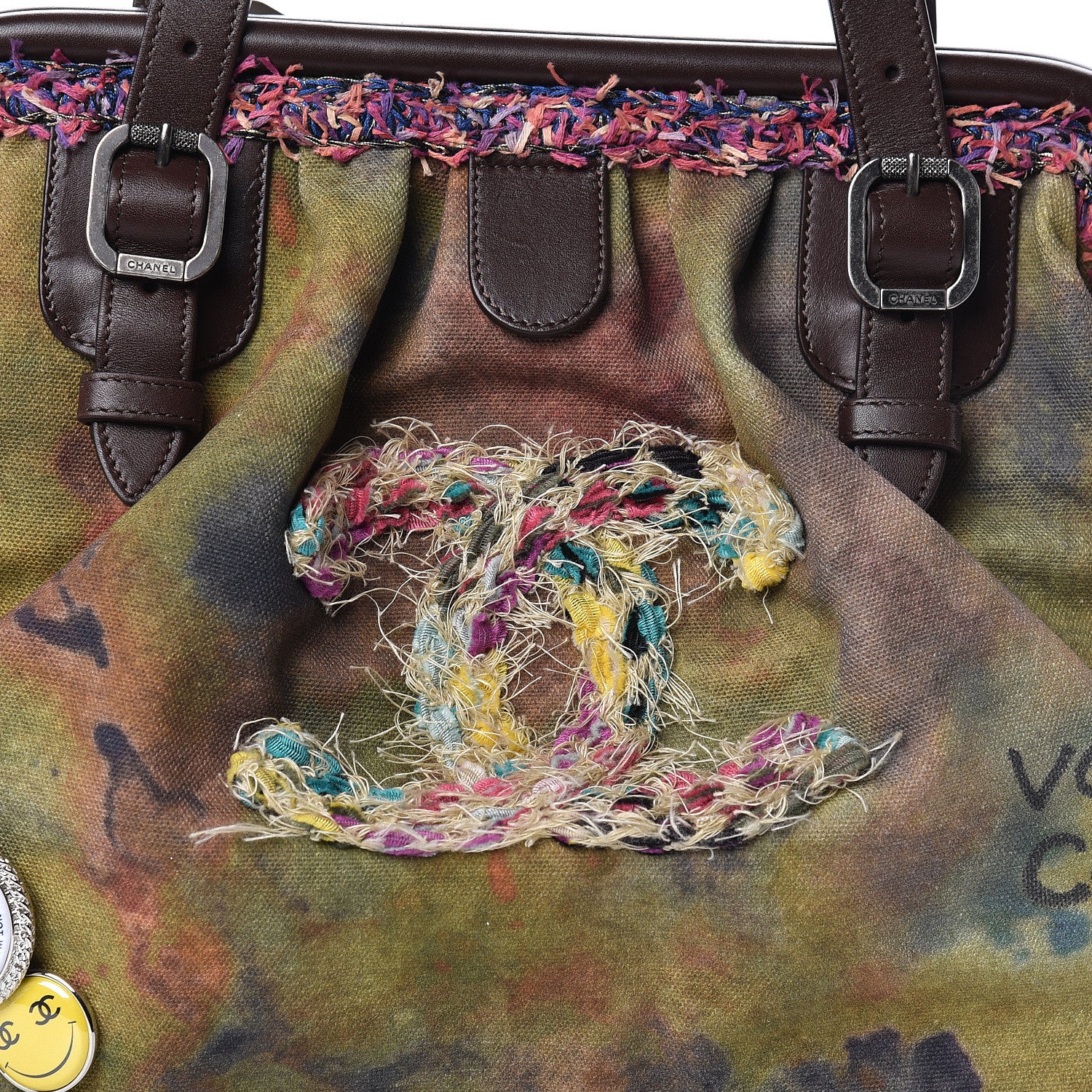 Chanel Washed Toile Graffiti On The Pavements Bowler Khaki Multicolor 9 of 12
