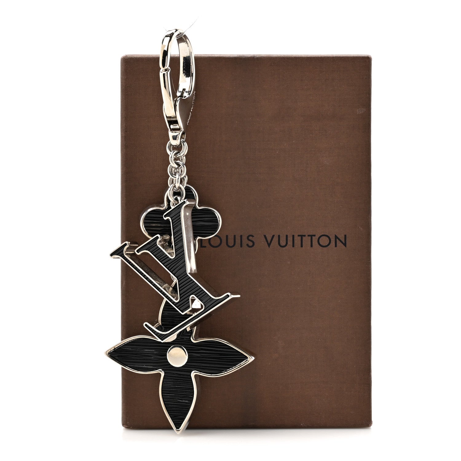 Louis Vuitton Fleur d Epi Bag Charm Key Holder Black 4 of 4