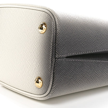 Prada Saffiano Cuir Small Panier Bucket Bag White Sfumato 9 of 9