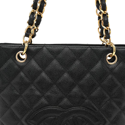 Chanel Caviar Quilted Petit Shopping Tote PST Black 8 of 14