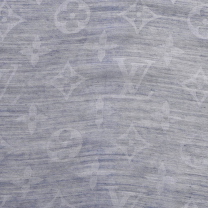 Louis Vuitton Wool Cotton Silk Daily Monogram Stole Denim 4 of 5
