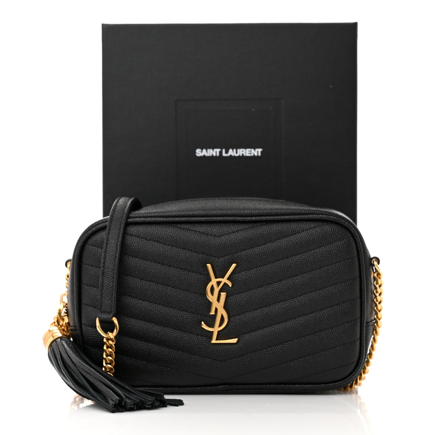 Saint Laurent Grain De Poudre Matelasse Monogram Mini Lou Camera Bag Black 11 of 11