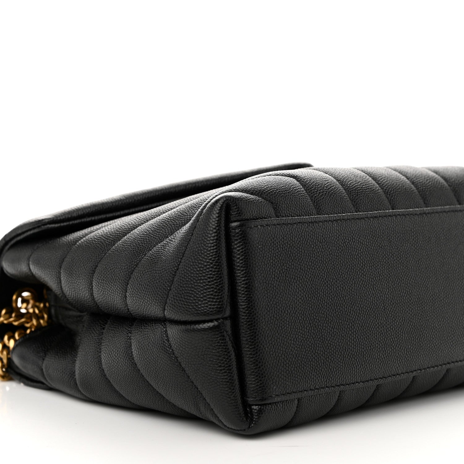 Saint Laurent Grain de Poudre Calfskin Y Quilted Monogram Small Loulou Chain Satchel Black 10 of 11