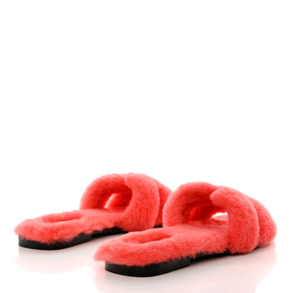 Hermes Woolskin Oran Sandals 41 Rose Du Desert 4 of 8